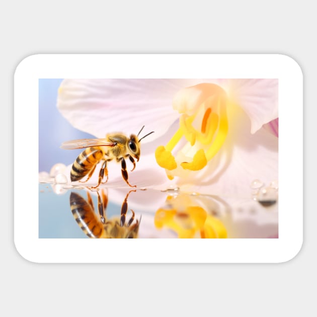 Bee Flower Nature Serene Tranquil Peace Sticker by Cubebox